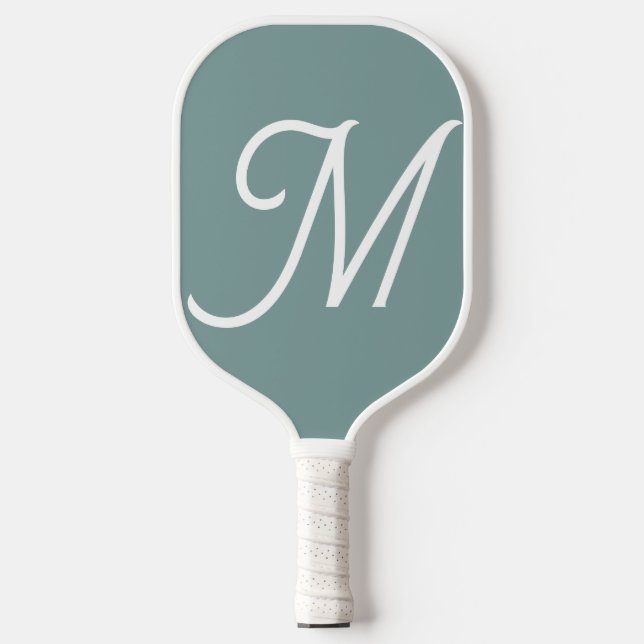 Raquette De Pickleball Monogramme vert moderne (Recto)