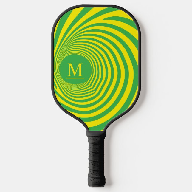 Raquette De Pickleball Monogramme Vortex Illusion Optique Fraîche Lémonad (Recto)