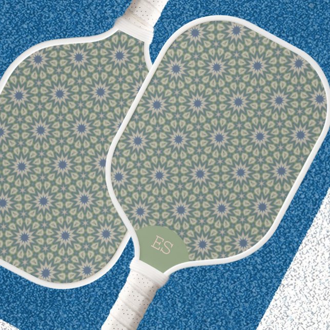Raquette de Pickleball Monogrammée Vert Sauge  (Créateur téléchargé)