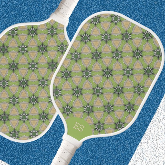Raquette de Pickleball Monogrammée Verte Amusante  (Créateur téléchargé)