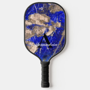 Raquette De Pickleball Monographie Abstraite Lapis Lazuli Granite Bleu