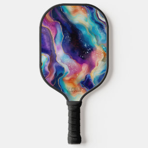 Raquette De Pickleball Monographie de texture d'agate de parties scintill