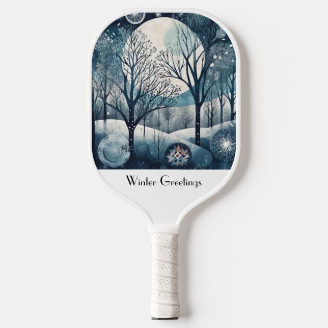 Raquette De Pickleball Moonlit Nordic Forest, personnalisable (Recto)