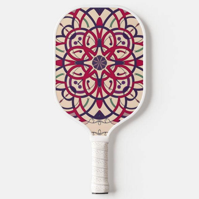 Raquette De Pickleball Mosaic cercle, Mandala-Motif (Recto)