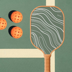 Raquette De Pickleball Moss Green Wave Moderne Personnalisé