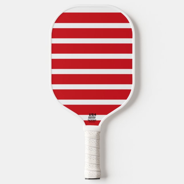 Raquette De Pickleball Motif à rayures rouges et blanches (Recto)