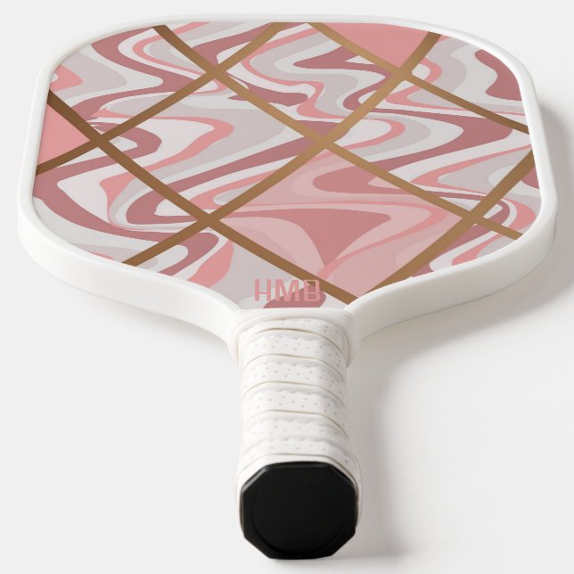 Raquette De Pickleball Motif Abstrait rose personnalisé (Poser)