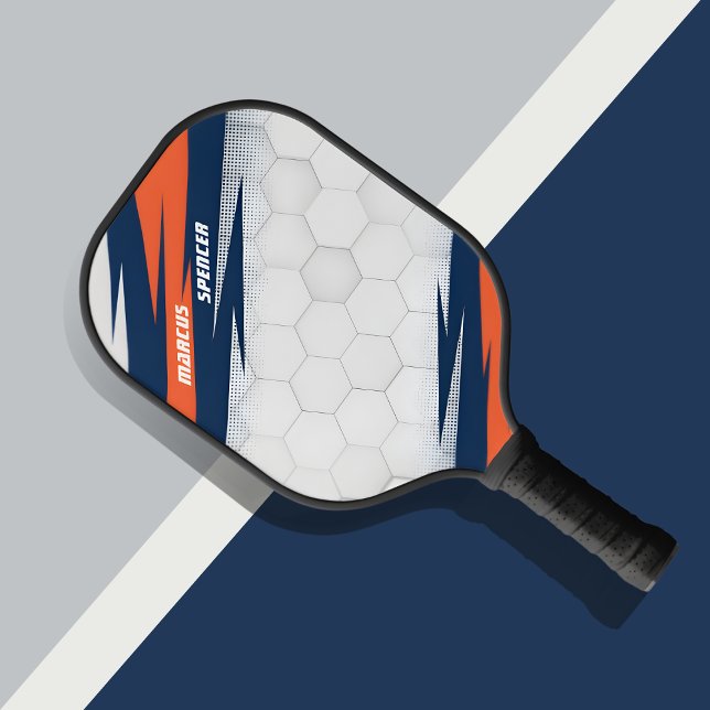 Raquette de pickleball motif alvéolé blanc  (Créateur téléchargé)