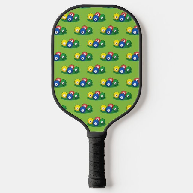 Raquette De Pickleball Motif Billard Pool Snooker Balls (Recto)