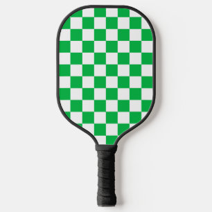Raquette De Pickleball Motif blanc À damiers blanc vert