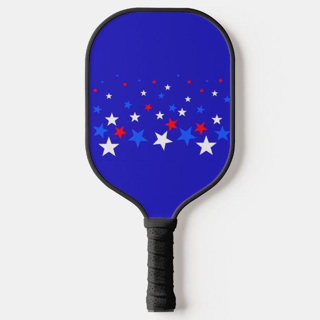 Raquette De Pickleball Motif bleu, rouge et blanc (Recto)