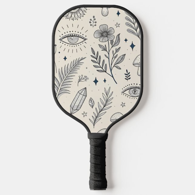 Raquette De Pickleball Motif botanique céleste (4) (Recto)