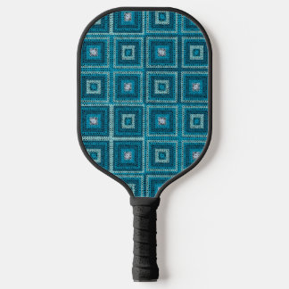 Raquette De Pickleball Motif Carré Blue Granny