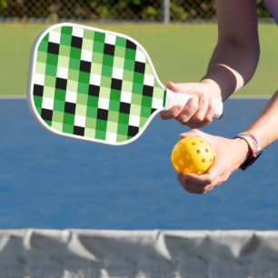 Raquette De Pickleball Motif carré vert et blanc