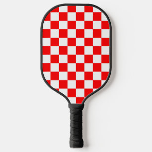 Raquette De Pickleball Motif chèque À damiers blanc rouge