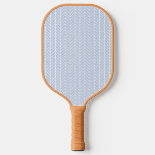 Raquette De Pickleball Motif Chevron Abstrait bleu et blanc