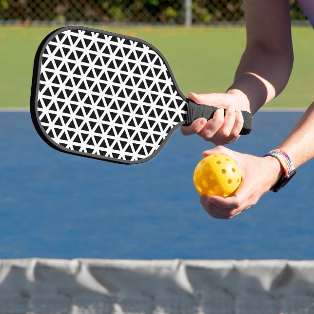 Raquette De Pickleball Motif Chevron noir et blanc (Insitu)