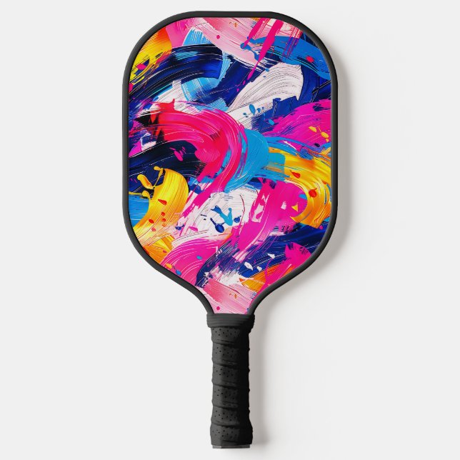 Raquette De Pickleball motif coups de pinceaux (Recto)