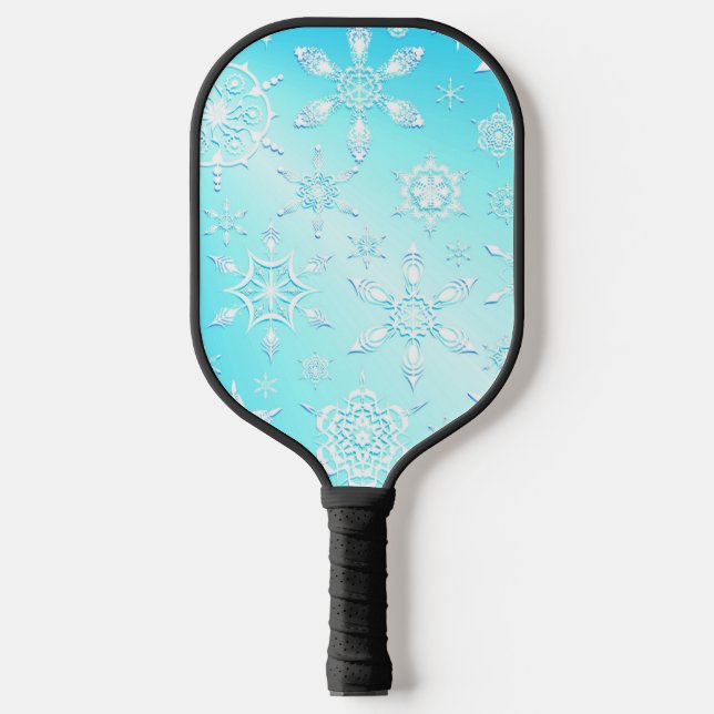 Raquette De Pickleball Motif Crystal Snowflakes (Recto)