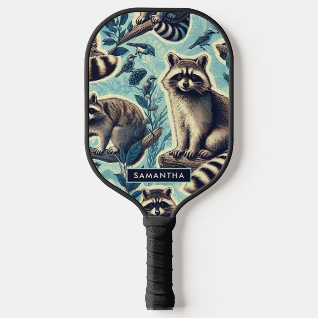 Raquette De Pickleball Motif Cute Racoon (Recto)