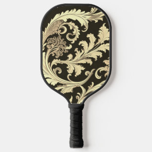 Raquette De Pickleball Motif d'antiquités Brown Fleur