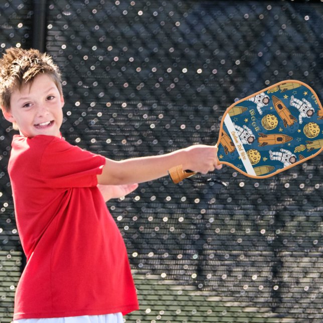 Raquette De Pickleball Motif d'astronaute spatiale, Cool texte personnali (Créateur téléchargé)