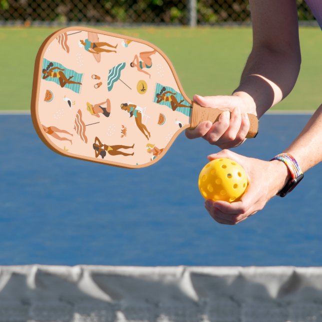 Raquette De Pickleball Motif de bains de soleil de plage (Insitu)