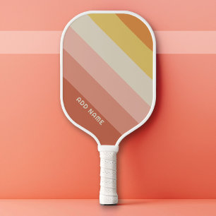 Raquette De Pickleball Motif de bande rétro Coral rose vintage vibe
