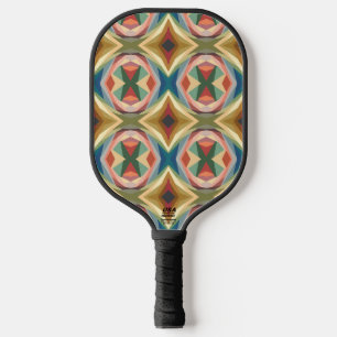 Raquette De Pickleball Motif de bloc de couleur géométrique Retro Pop Art