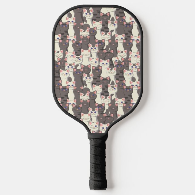 Raquette De Pickleball Motif de chats blancs et gris (Recto)