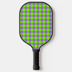 Raquette De Pickleball Motif de diamant Purple Green Checker
