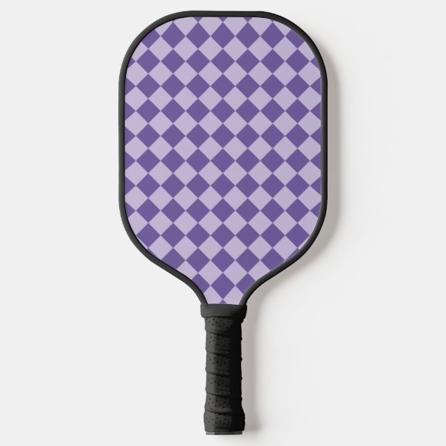 Raquette De Pickleball Motif de diamants de Checker Violet (Recto)
