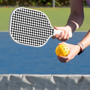 Raquette De Pickleball Motif de diamants noir et blanc par Shirley Taylor