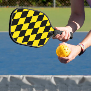 Raquette De Pickleball Motif de drapeau bavarois diamant noir et jaune