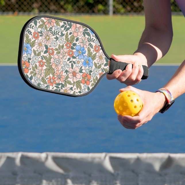 Raquette De Pickleball Motif de fleurs du jardin de corail (Insitu)