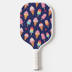 Raquette De Pickleball Motif de glace, de sucettes glacées et de cerises