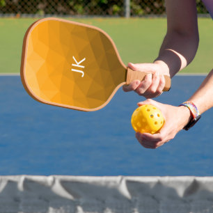 Raquette De Pickleball Motif de maillage géométrique dégradé orange