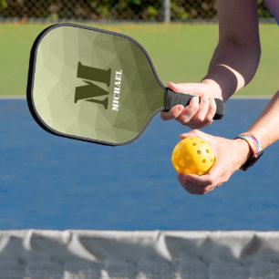 Raquette De Pickleball Motif de maille géométrique vert clair de l'armée