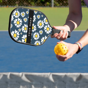 Raquette De Pickleball Motif de marguerite, marguerites blanches, Votre n