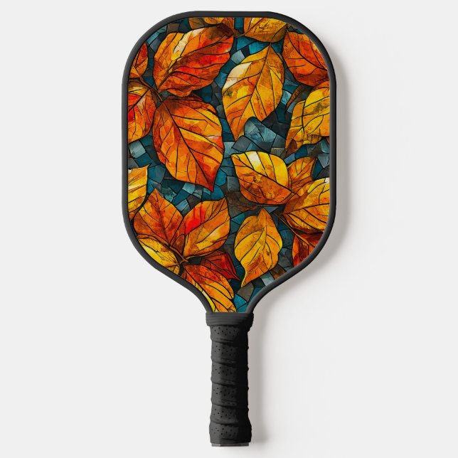 Raquette De Pickleball Motif de mosaïque d'automne (Recto)