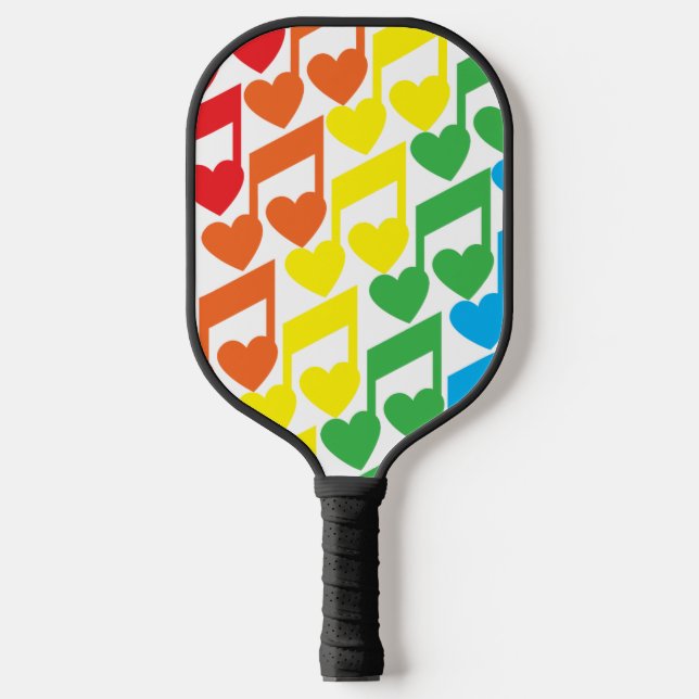 Raquette De Pickleball Motif de notation de notes de musique arc-en-ciel (Recto)
