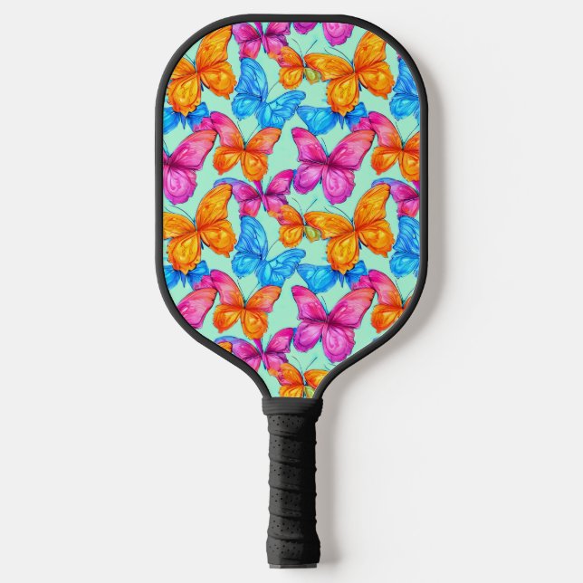 Raquette De Pickleball Motif de papillons colorés (Recto)