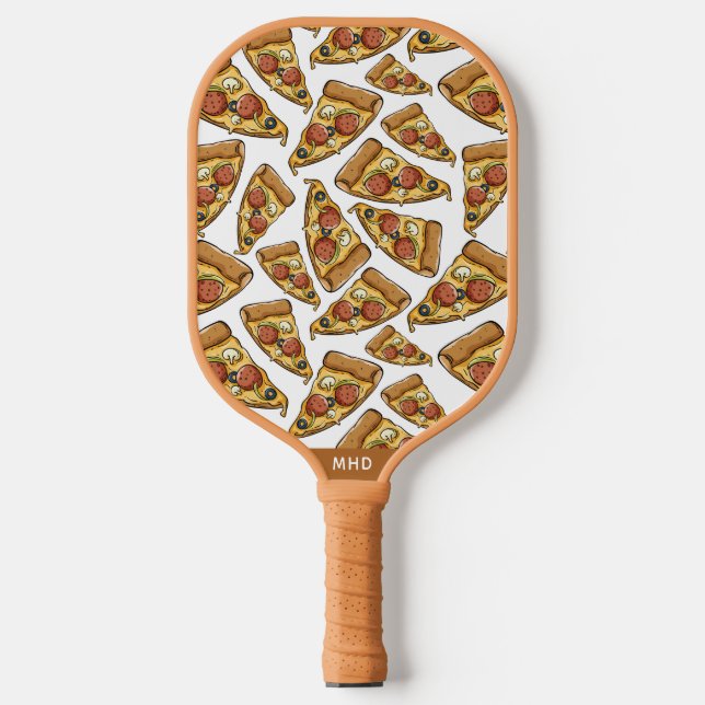 Raquette De Pickleball Motif de pizza Monogram personnalisé (Recto)