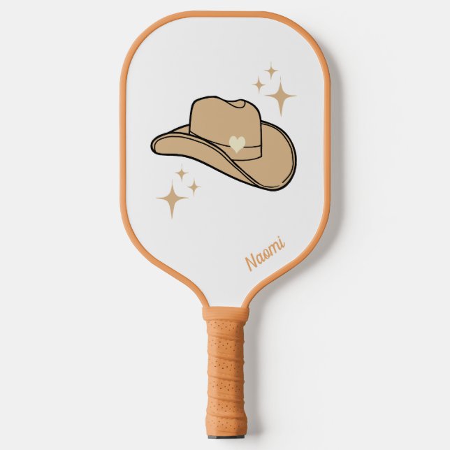 Raquette De Pickleball Motif de rodéo Beige Beige Blanc Personnalisé (Recto)