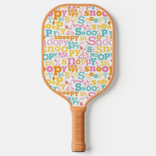 Raquette De Pickleball Motif de texte Snoopy Pastel