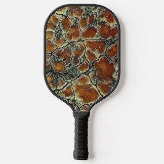 Raquette De Pickleball Motif de tons de terre d'art abstrait
