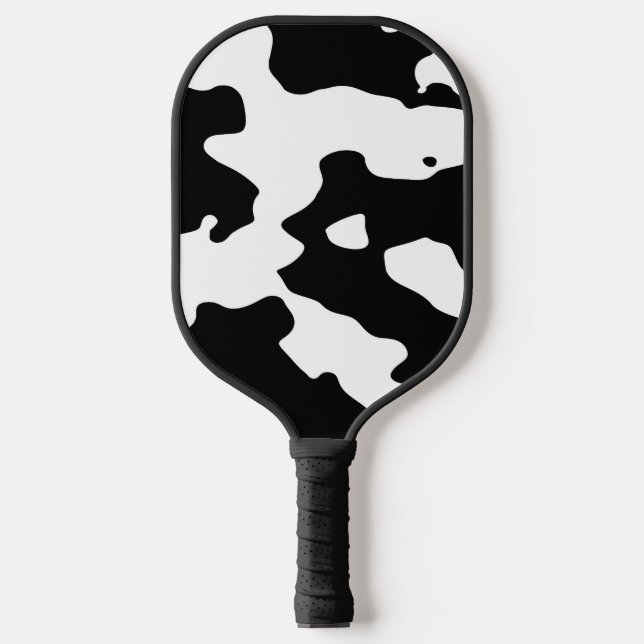 Raquette De Pickleball Motif de vache noir et blanc (Recto)