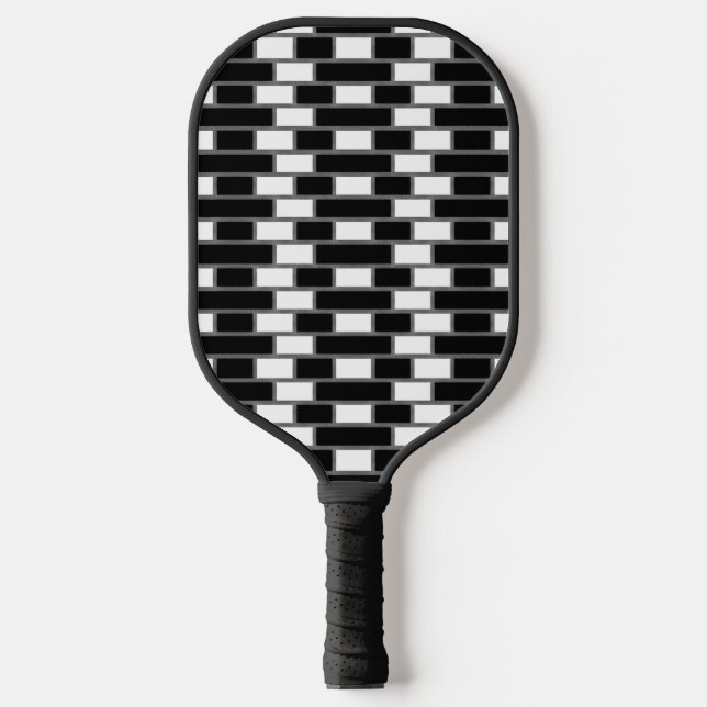 Raquette De Pickleball Motif De Vérification De Tartan En Sillitoe Noir E (Recto)