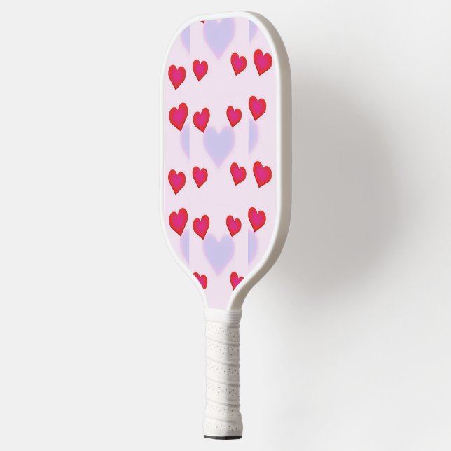 Raquette De Pickleball Motif des coeurs rose (Gauche)