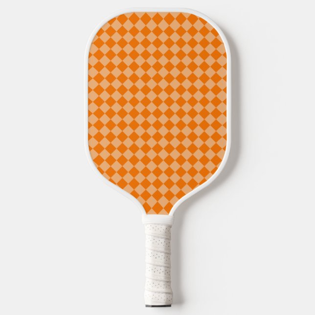 Raquette De Pickleball Motif diamant Orange Checker (Recto)